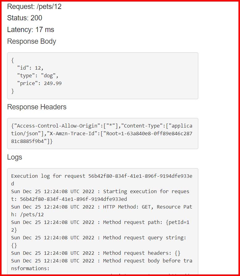 Picture showing the output of your first example API